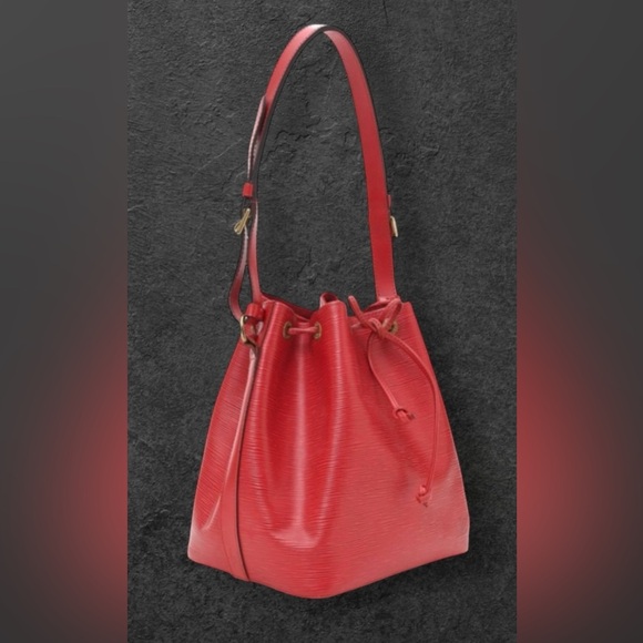 Louis Vuitton Shoulder Bag Petit Noe Epi Leather Red Drawstring Purse M44107 - Picture 7 of 14
